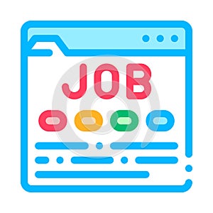 Business Web Site Resource Job Hunting Vector Icon