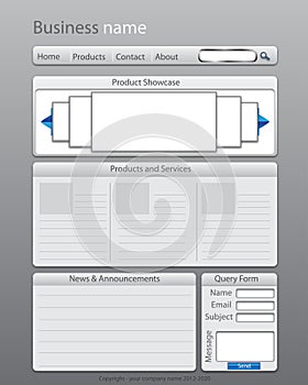 Business website layout template