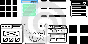 Business website menu navigation Menu set
