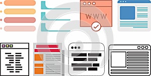 Business website menu navigation Menu set