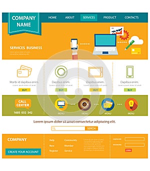 Business website template flat design