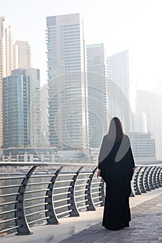 Business woman in an abaya.