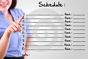 Business woman appointing schedule