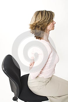 Business woman back pain