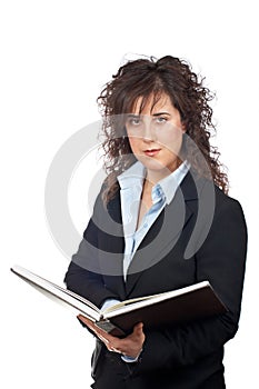 Business woman with book