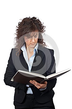 Business woman with book