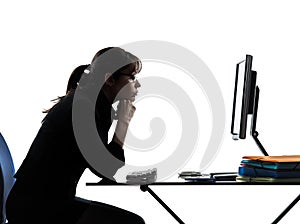 Business woman boredom problems silhouette photo