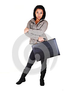 Business woman with brief-case.