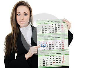 The business woman with a calendar