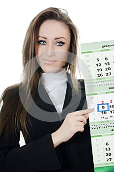 The business woman with a calendar