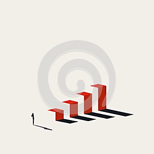 Business woman career ambition vector concept. Symbol of determination, motivation. Minimal illustration