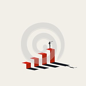 Business woman career future and vision vector concept. Symbol of ambition, motivation, plan. Minimal illustration