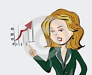 Business Woman Cartoon Style