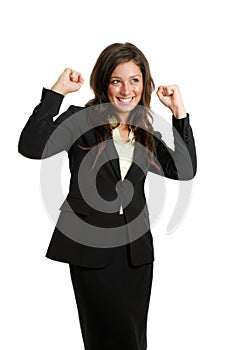 Business woman celebrating success