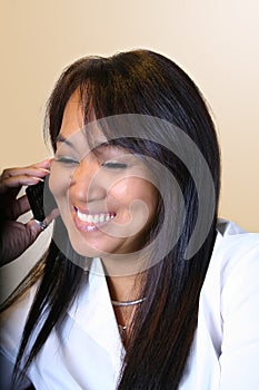 BUSINESS WOMAN ON CELL PHONE