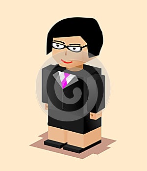Business woman character illustration. Flat design. Business woman working.