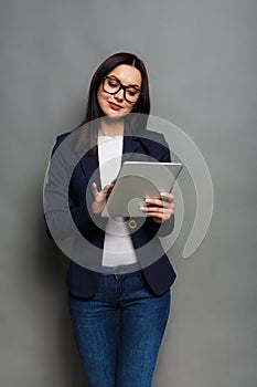 Business woman checking schedule at work