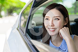 Business woman commute by taxi photo