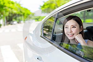 Business woman commute by taxi photo