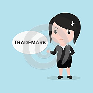 Business Woman concept by message is trademark