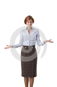 Business woman confused expression