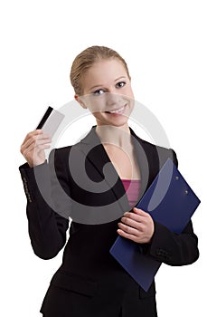 Business woman with a credit card