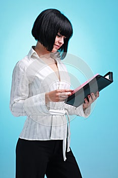 Business woman with datebook