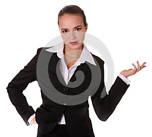 Business woman with depostration gesture