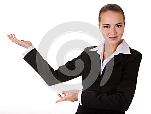 Business woman with depostration gesture