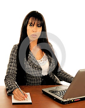 Business Woman At Desk photo