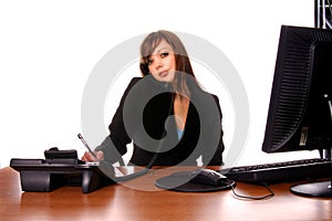 Mujer de negocios sobre el escritorio 3 