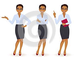 Business woman in different poses