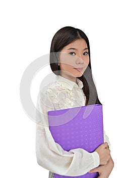 Business woman with document file