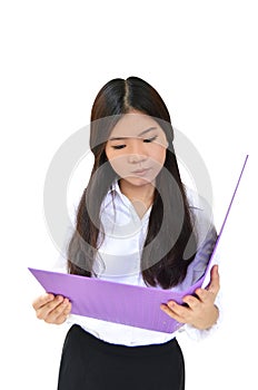 Business woman with document file