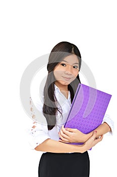 Business woman with document file