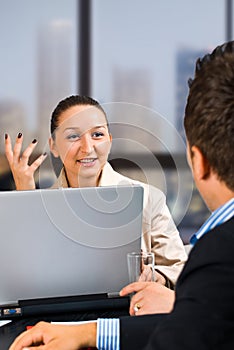 Business woman explaining at meeting