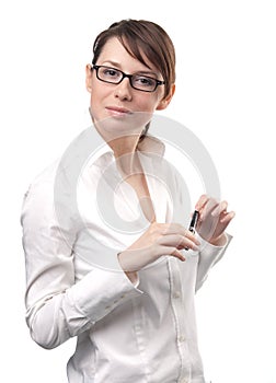 Business woman with eyeglasses
