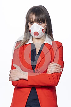 Business Woman With Face Mask 