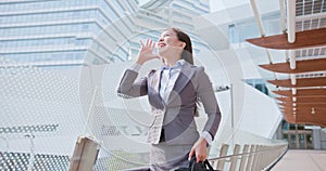 Business woman feel excited