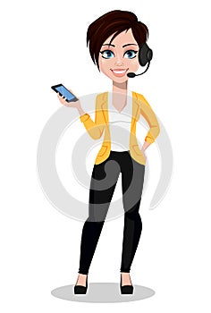 Business woman, freelancer, banker. Beautiful lady in casual clothes