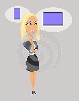 business woman gadget phone computer laptop work