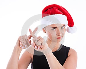 Business Woman Giving a Christmas Warning