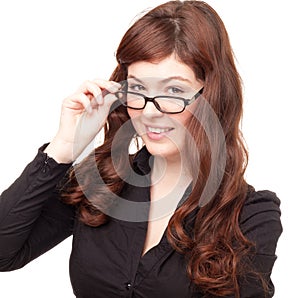 Business woman with glasses