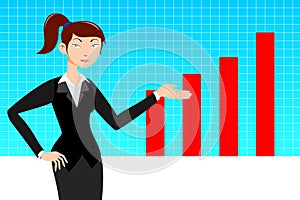 Business woman with graph