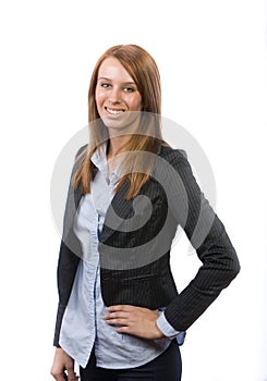 Business woman hands on hips