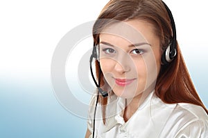 Business woman with headset