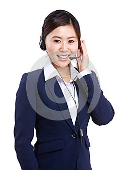 Business woman with headset