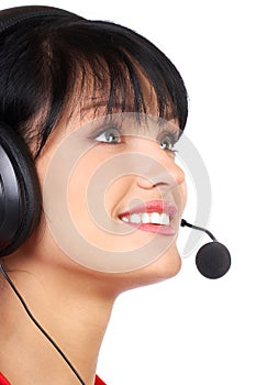 Business woman with headset