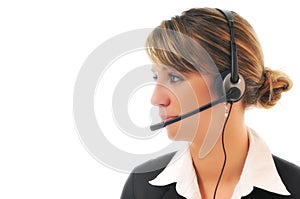 Business woman with headset