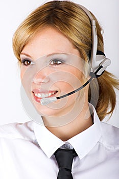 Business woman with a headset